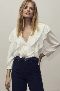 Suedacc Frilly Blouse 35630*Co´Couture