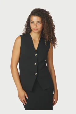 Neo Noir Sway Smooth Knit Waistcoat 164704< Veste