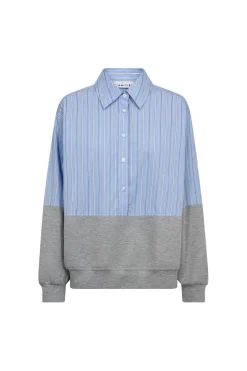 Sweat Mix Blue Stripe Shirt HL10460*Haute L'Amitié Outlet