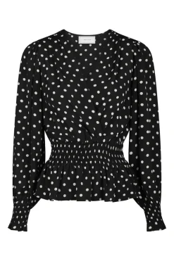 Neo Noir Tamona Crepe Dot Blouse 167939< Bluser & Skjorter