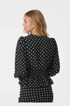Neo Noir Tamona Crepe Dot Blouse 167939< Bluser & Skjorter