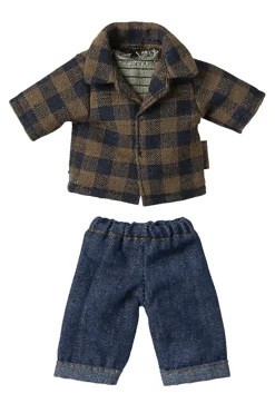 Maileg Ternet Brun Skjorte Og Bukser, Far Mus<Børn Bad, Leg & Interiør