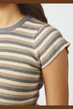 Tirra Simple Stripe Knit Top 166630*Neo Noir Sale