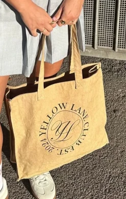 Yellow Lane Tote Bag 165317< Tasker & Punge