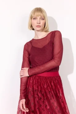 Hunkøn Tova Mesh Blouse 25935< Bluser & Skjorter