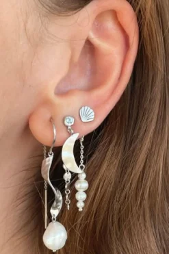 Stine A Tres Petit Vintage Shell Earring Silver< Øreringe