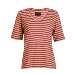 Liberte Ulla-Ss-Vneck-Stripe-Tshirt 21674< T-Shirts & Toppe