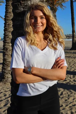 Liberte Ulla-Ss-Vneck-Tshirt 21675< T-Shirts & Toppe