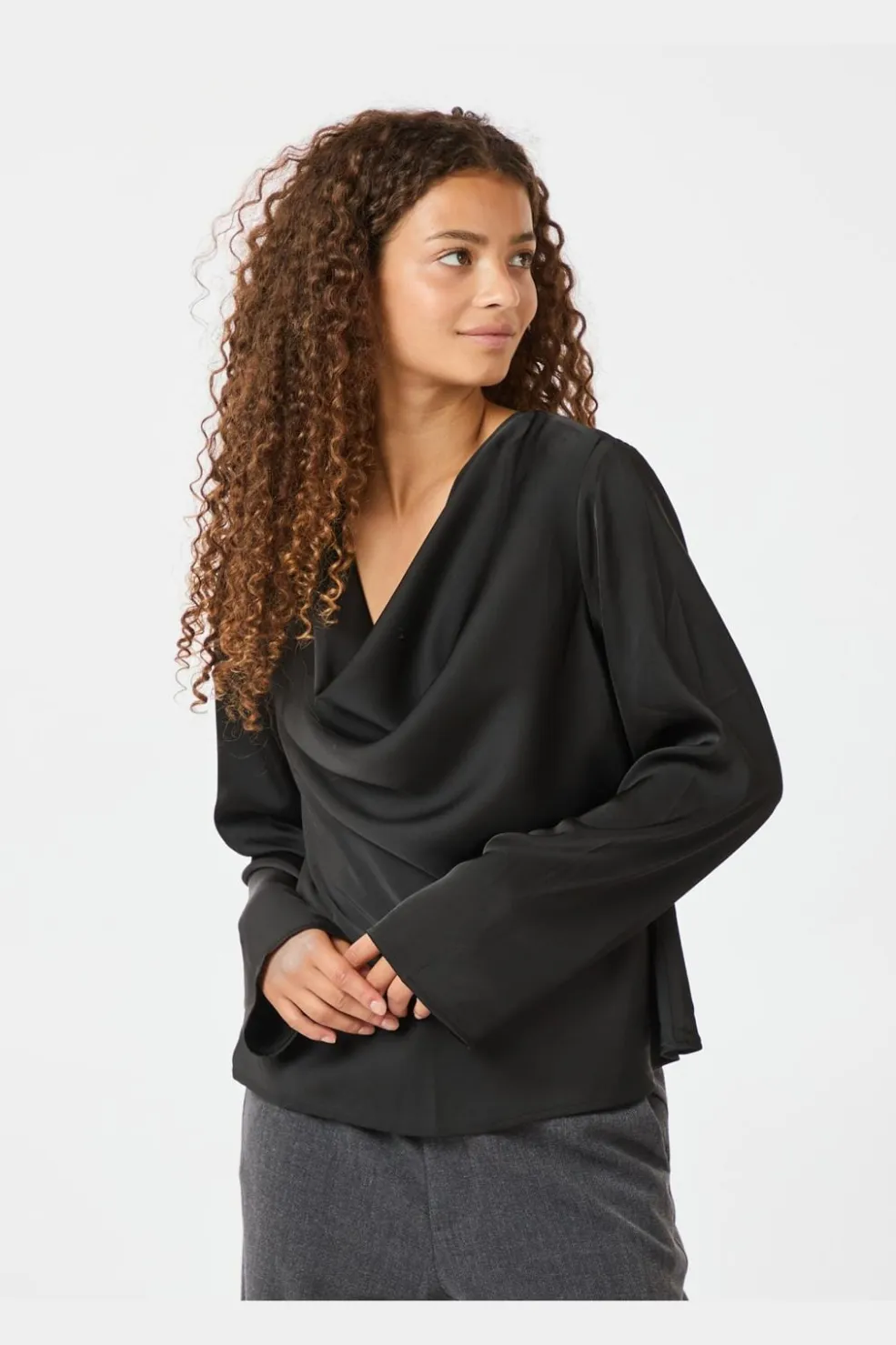 Vallista Soft Satin Blouse 163844*Neo Noir Discount