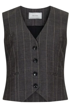Vendetta Soft Check Vest*Neo Noir Discount