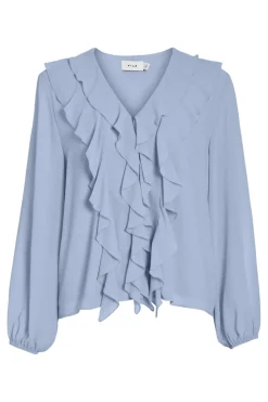 Viane L/S V-Neck Frill Top/Ka*Vila Sale