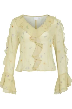 Viemmy L/S V-Neck Frill Top*Vila