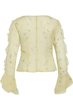 Viemmy L/S V-Neck Frill Top*Vila