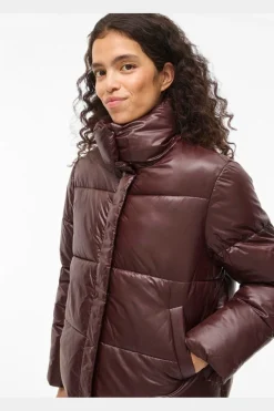 Vila Vilidda L/S Shinny Puffer Short Jacket< Overtøj & Jakker