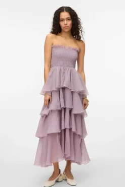 Vero Moda Vmdelilah Sl Smock Ruffle Dress< Kjoler