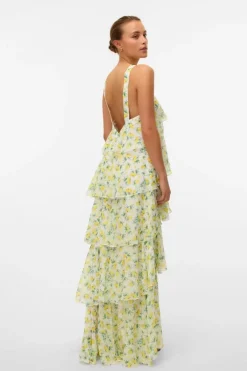 Vero Moda Vmfelicia Sl Ruffle Maxi Dress< Kjoler