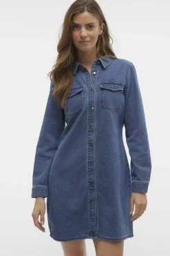 Vmjennie Ls Short Denim Dress Mix*Vero Moda New