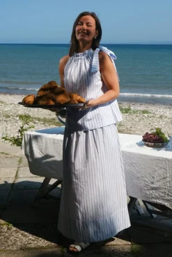 Yara Stripe Long Skirt 165286*Neo Noir New