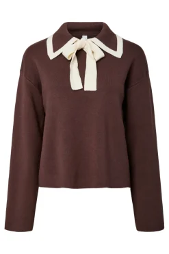 YAS josie Ls Bow Knit Top< Strik|Bluser & Skjorter