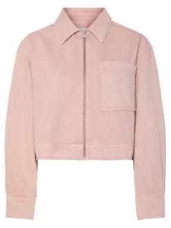 YAS sun Ls Crop Denim Jacket Fest< Overtøj & Jakker