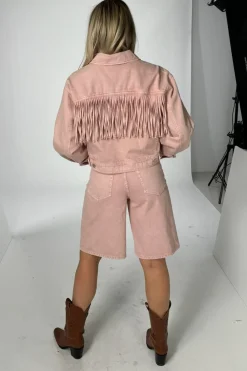 YAS sun Ls Crop Denim Jacket Fest< Overtøj & Jakker