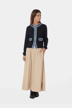 Neo Noir Zelma Knit Denim Cardigan 167245< Cardigans